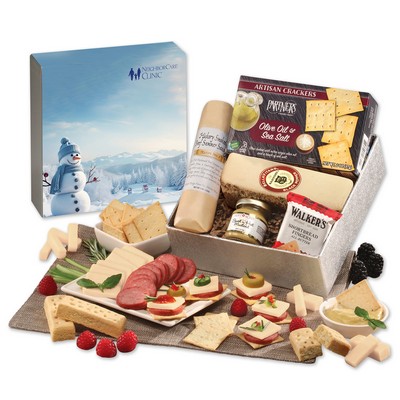 Snack Lover's Gift Box with Blue Snowman Sleeve